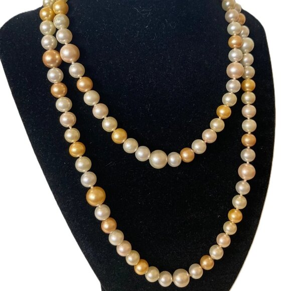 Cookie Lee Jewelry - Vintage Cookie Lee Faux Pearl Knotted Necklace